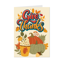 Load image into Gallery viewer, Autumn Warmth &amp; Bliss - Give Thanks Greeting Cards - Front