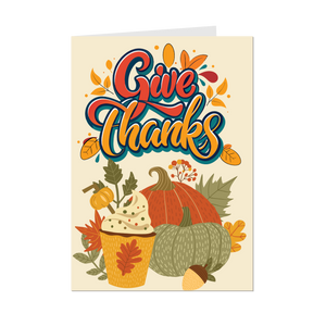Autumn Warmth & Bliss - Give Thanks Greeting Cards - Front