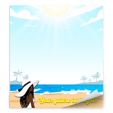 Load image into Gallery viewer, Beach Scenery Bright Future - Black Woman - Dreadlocks Hairstyle - African American Stationery - Writing Paper