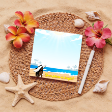 Load image into Gallery viewer, Beach Scenery Bright Future - Black Woman - Dreadlocks Hairstyle - African American Stationery - Writing Paper