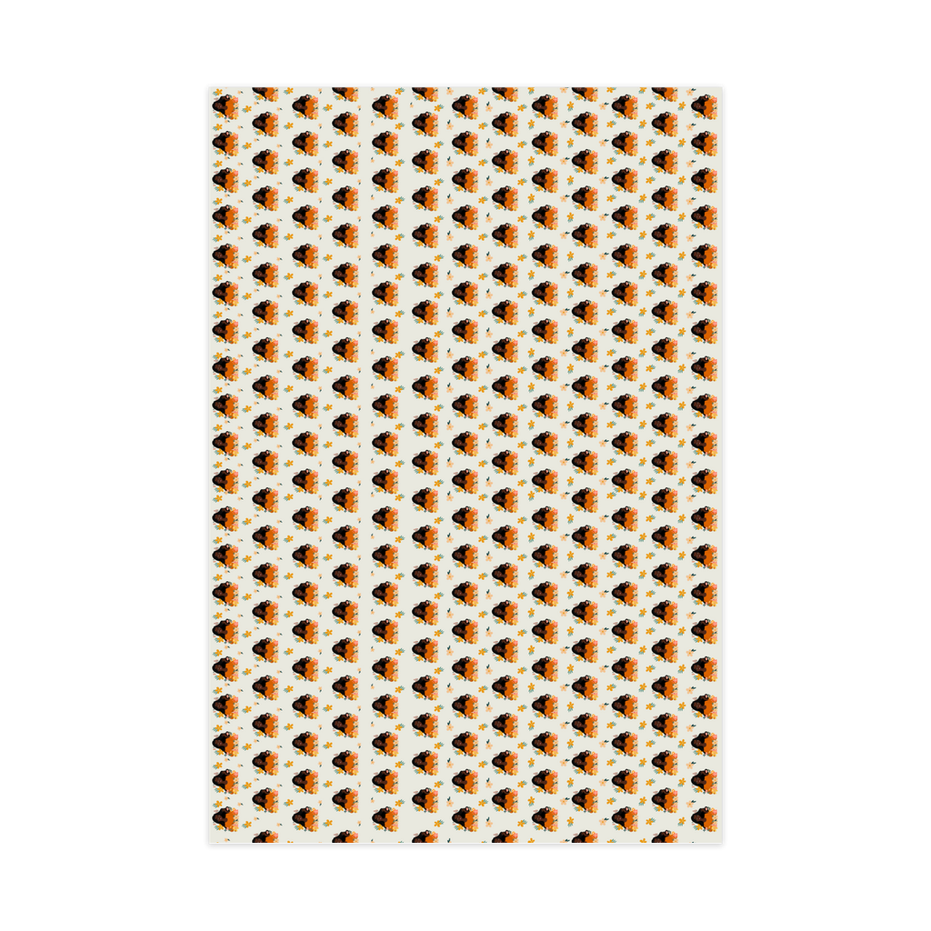 Beautiful Energy - Smiling African American Woman - Floral Gift Wrapping Paper - Front View