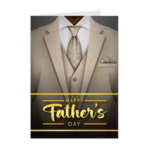 Load image into Gallery viewer, Beige Suit &amp; Tie - African American Dad - Happy Father's Day Card