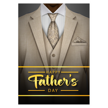 Load image into Gallery viewer, Beige Suit &amp; Tie - African American Dad - Happy Father's Day Card
