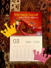 Load image into Gallery viewer, 2026 Black Stationery African American Wall Calendar - SHINE! (Medium Size)