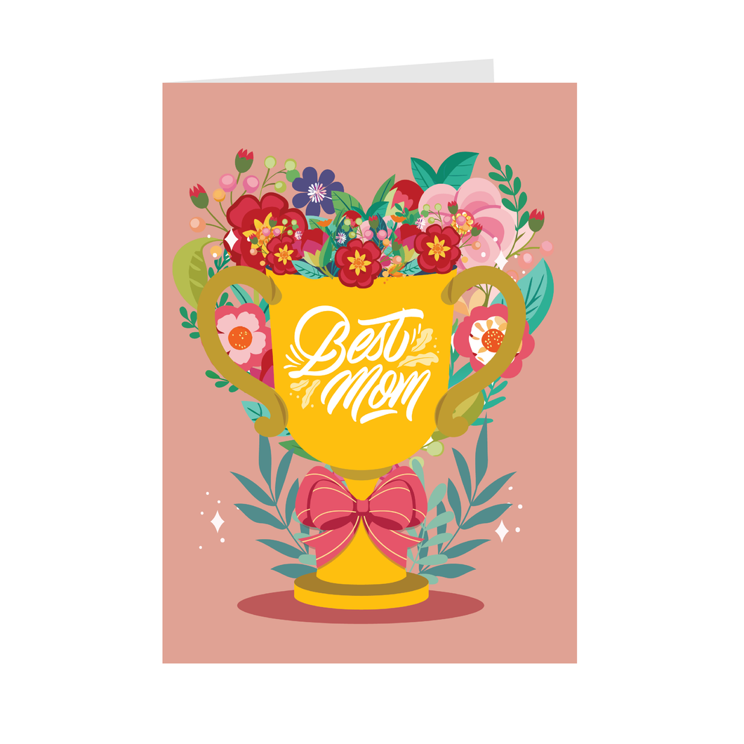 Best Mom Trophy - Mother's Day Greeting Cards - Celebrate Her Front