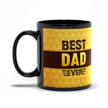 Load image into Gallery viewer, Best Dad Ever Black Coffee Mug — Brown &amp; Gold Father's Day Gift