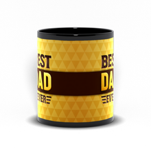 Load image into Gallery viewer, Best Dad Ever Black Coffee Mug — Brown &amp; Gold Father's Day Gift