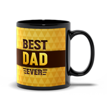 Load image into Gallery viewer, Best Dad Ever Black Coffee Mug — Brown &amp; Gold Father's Day Gift