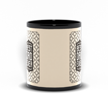 Load image into Gallery viewer, Best Dad Ever Black Coffee Mug — Vintage Patterned Father’s Day Gift - Beige