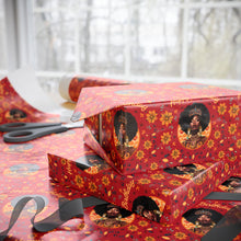 Load image into Gallery viewer, Birthday Crown &amp; Jewelry - African American Woman - Birthday Gift Wrapping Paper Roll - Wrapped Gifts