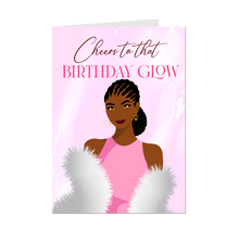 Load image into Gallery viewer, Birthday Fancy Woman - Cheers to that Birthday Glow - Black Card Shop - Front