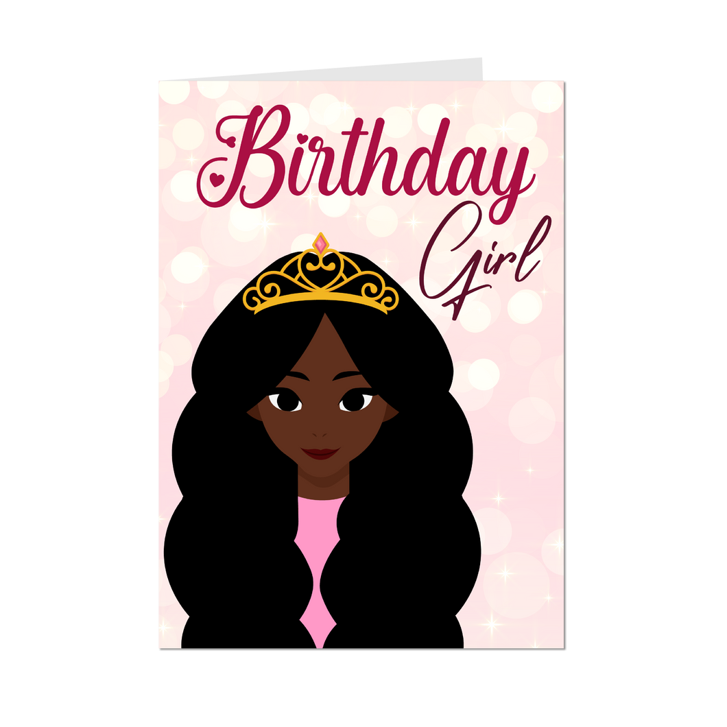 Birthday Girl Tiara - African American Birthday Card Shop - Front