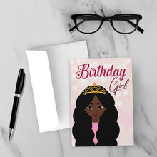Load image into Gallery viewer, Birthday Girl Tiara - African American Birthday Card Shop - Front With Background