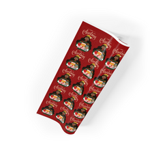 Load image into Gallery viewer, Girl, Glasses &amp; Presents - Merry Christmas - African American Gift Wrapping Paper Roll