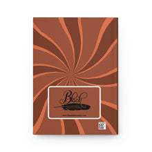 Load image into Gallery viewer, Black Girl Magic Hardcover Journal - Inspiring Brown &amp; Orange Swirl Design for Empowerment and Creativity Back