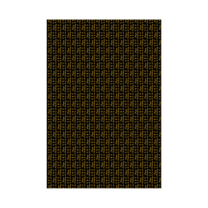 Black & Gold - Happy Birthday Gift Wrapping Paper Roll - Front View