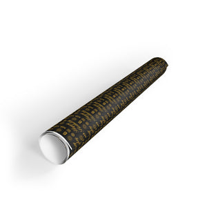 Black & Gold - Happy Birthday Gift Wrapping Paper Roll - Rolled View