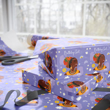 Load image into Gallery viewer, Vibrant Energy - Smiling African American Woman - Birthday Gift Wrapping Paper
