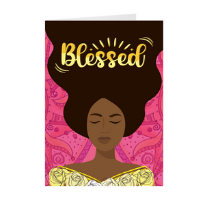 Inner & Outer Glow - Blessed African American Woman - Inspirational Black Card Shop