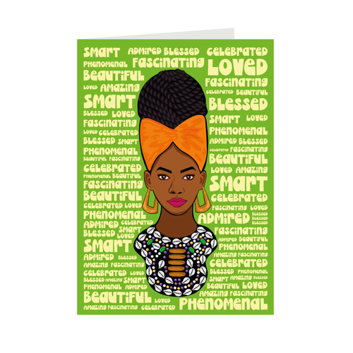 Celebrated & Phenomenal - African American Woman - Black Card Shop Front