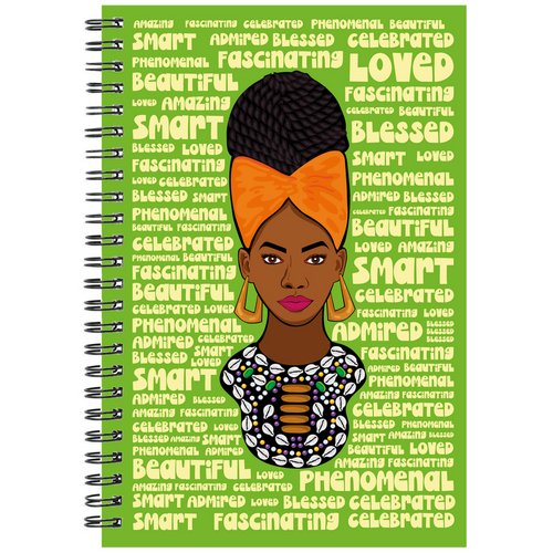 Braided Hair Black Woman - Empowering Spiral Notebook Front