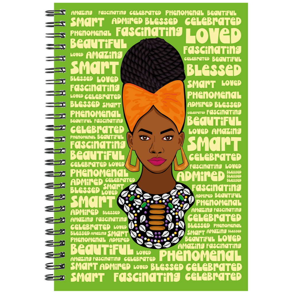 Braided Hair Black Woman - Empowering Spiral Notebook Front 2