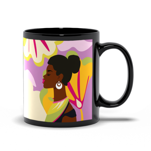 Bright Energy - African American Woman - Mother's Day Coffee Mugs Handle on the Right