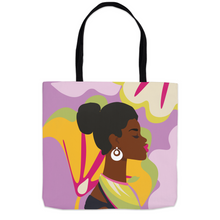 Load image into Gallery viewer, Bright Energy - African American Woman - Tote Shopping Bags Side B
