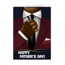 Load image into Gallery viewer, Burgundy Suit &amp; Black Tie - African American Dad - Happy Father's Day Card