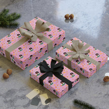 Load image into Gallery viewer, Butterflies &amp; Flowers - African American Woman -  Gift Wrapping Paper - Wrapped Gifts 2