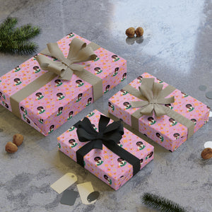 Butterflies & Flowers - African American Woman -  Gift Wrapping Paper - Wrapped Gifts 2