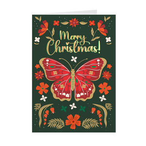 Butterfly Merry Christmas Greeting Card