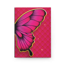 Load image into Gallery viewer, Butterfly Wing Hardcover Journal — Gold &amp; Pink Glam Notebook for Notes &amp; Journaling