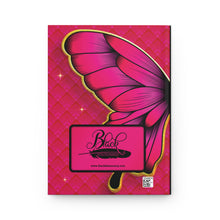 Load image into Gallery viewer, Butterfly Wing Hardcover Journal — Gold &amp; Pink Glam Notebook for Notes &amp; Journaling