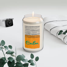 Load image into Gallery viewer, Calm Scented Candle - 13.75oz Aromatic Candle for Relaxation and Home Decor with Sample Background