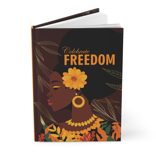Celebrate Freedom Hardcover Journal - Elegant Black Stationery for Inspirational Writing Front