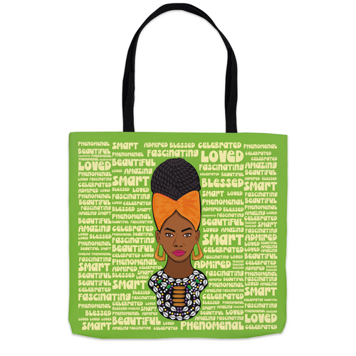 Celebrated & Phenomenal - African American Woman - Tote Bag Side A