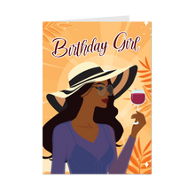 Load image into Gallery viewer, Cheers to the Birthday Girl - Black Woman - African American Card Shop - Front