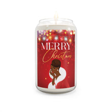 Load image into Gallery viewer, Christmas Scented Soy Candle 13.75oz Black Woman Updo Hair Style — "Merry Christmas" Red Holiday Design