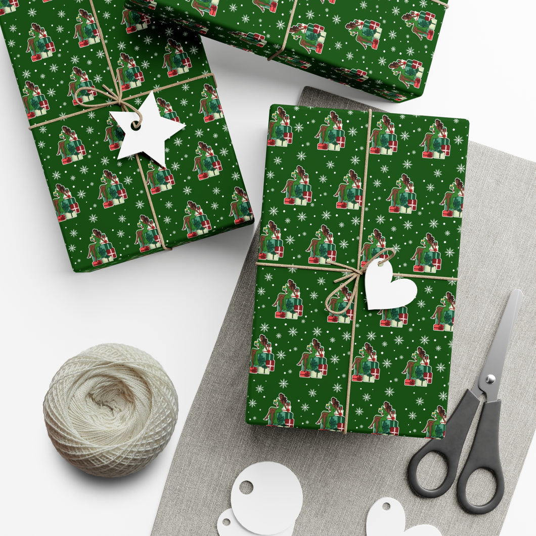 Giving from the Heart - African American Woman Gifts - Christmas Gift Wrap Paper