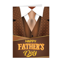 Load image into Gallery viewer, Coffee Brown Suit &amp; Tie - African American Dad - Happy Father's Day Card - Elegant Man