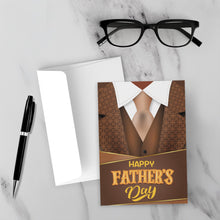 Load image into Gallery viewer, Coffee Brown Suit &amp; Tie - African American Dad - Happy Father's Day Card - Elegant Man