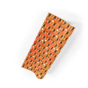 Colorful Bouquet 2 - African American Woman - Floral Gift Wrapping Paper Roll - Rolled View 2