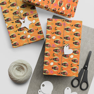 Colorful Bouquet 2 - African American Woman - Floral Gift Wrapping Paper Roll - Wrapped Gifts Sample Photo