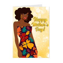 Load image into Gallery viewer, Colorful Floral Dress - African American Mom - Happy Mother's Day Greeting Cards