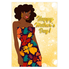 Load image into Gallery viewer, Colorful Floral Dress - African American Mom - Happy Mother's Day Greeting Cards