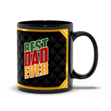 Load image into Gallery viewer, Colors of Africa - Best Dad Ever - Father's Day Black Coffee Mug - Gold Frame