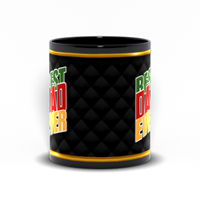 Load image into Gallery viewer, Colors of Africa - Best Dad Ever - Father's Day Black Coffee Mug - Gold Frame