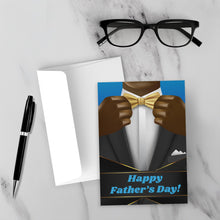 Load image into Gallery viewer, Colors of Africa Bow Tie - African American Dad - Happy Father's Day Card - Man in Suit