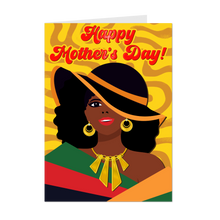 Load image into Gallery viewer, Colors of Africa Glam Mom - Happy Mother's Day - Stylish Mom w/ Hat - African American Greeting Card Shop